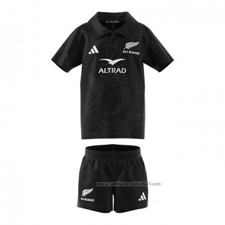 Camiseta Ninos Kit All Blacks Rugby 2024 Negro