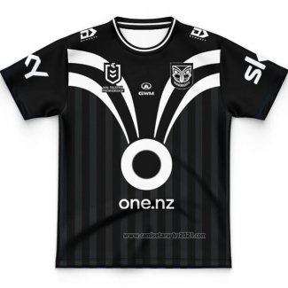 Camiseta Ninos Nueva Zelandia Warriors Rugby 2025 Entrenamiento Negro