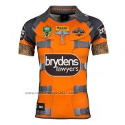 Camiseta Wests Tigers Rocket Raccoon Marvel Rugby 2017 Gris Naranja