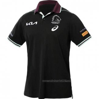 Camiseta Polo Brisbane Broncos Rugby 2025 Negro
