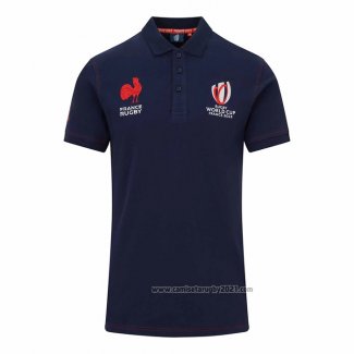 Camiseta Polo Francia Rugby 2023 World Cup Azul